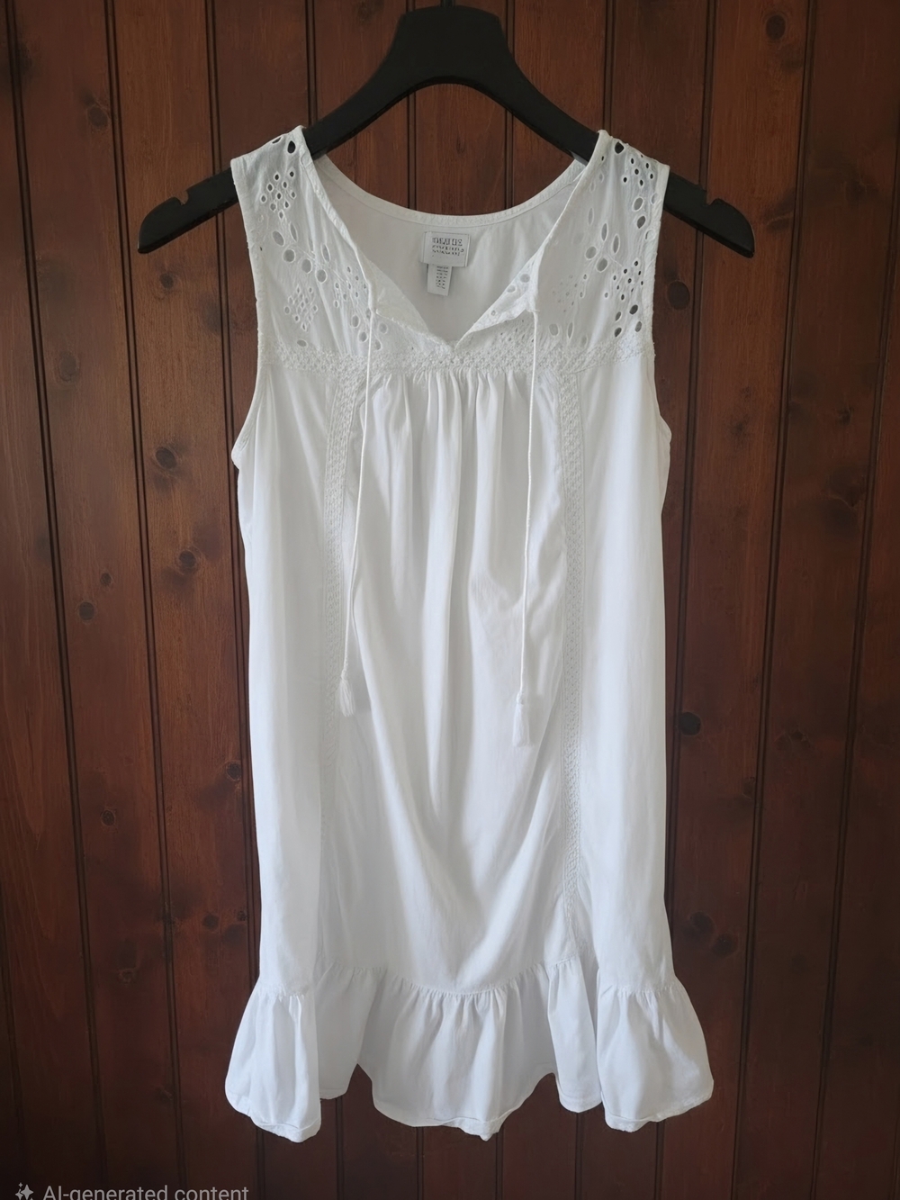 Sigrid Olsen White Eyelet Sleepwear Top